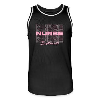 Infirmière de district Infirmières médicales élégantes - Maillot de basket Homme - noir/blanc - Devant - AI Model Male 185 dark (185cm)