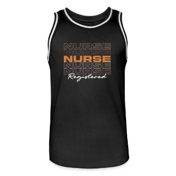 Black Registered Nurse Melanin African Medical - Men's Basketball Jersey - black/white - Front - AI Model Male 185 dark (185cm)