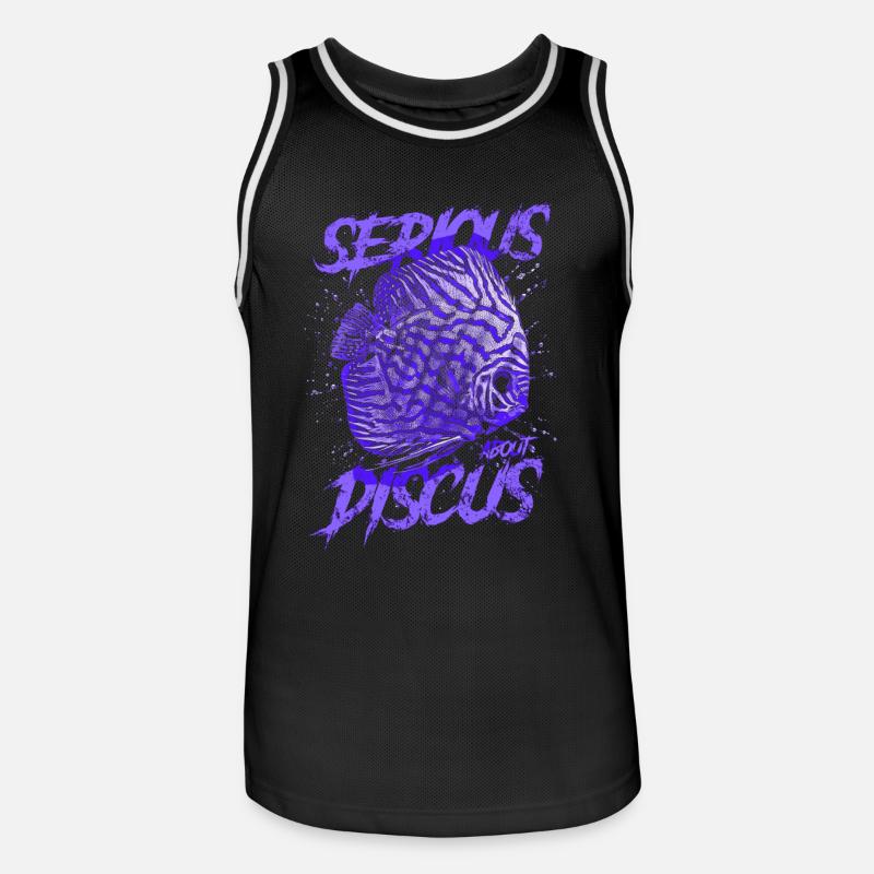 Ernsthaft über Diskusfischhalter Aquarianer - Männer Basketball-Trikot - Schwarz/Weiß