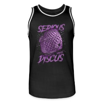 Ernsthaft über Diskusfischhalter Aquarianer - Männer Basketball-Trikot - Schwarz/Weiß - Vorne - AI Model Male 185 dark (185cm)