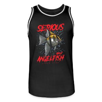 S’intéresse sérieusement au discus depuis 2006 - Maillot de basket Homme - noir/blanc - Devant - AI Model Male 185 dark (185cm)