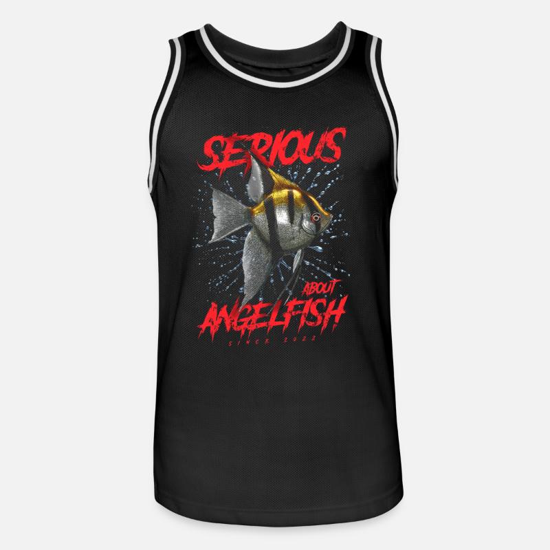 Ernsthaft mit Diskusfischen seit 2022 - Männer Basketball-Trikot - Schwarz/Weiß