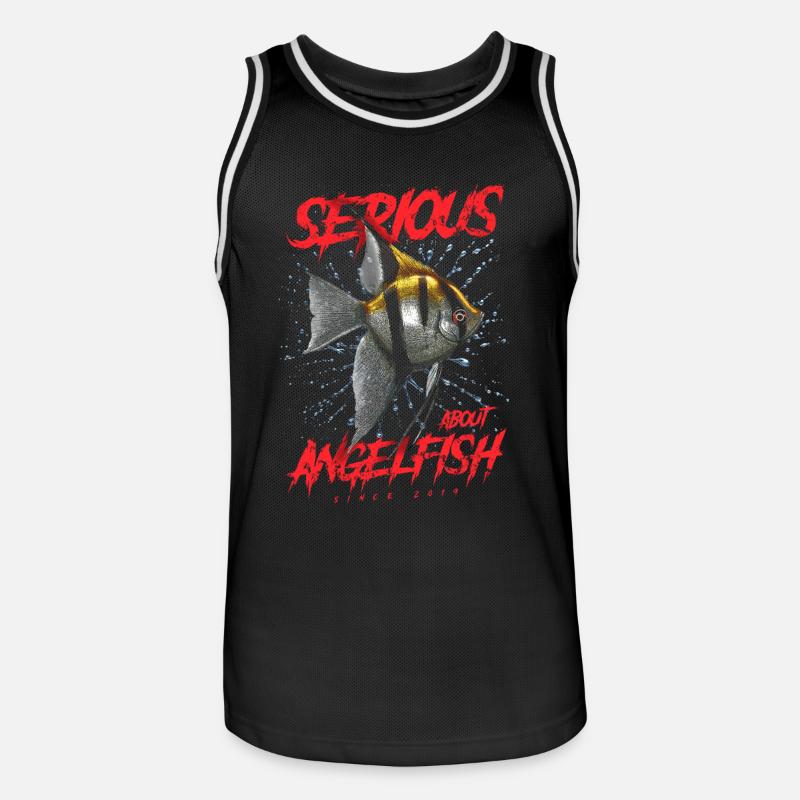 Ernsthaft mit Diskusfischen seit 2019 - Männer Basketball-Trikot - Schwarz/Weiß