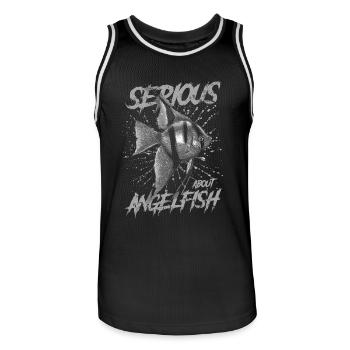 Sérieux au sujet d’Altum Angelfish Keeper - Maillot de basket Homme - noir/blanc - Devant - AI Model Male 185 dark (185cm)