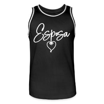 Esposa Cute Wife To Be Bride Couple Wedding Gift - Men's Basketball Jersey - black/white - Front - AI Model Male 185 dark (185cm)
