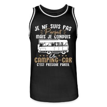 Pas parfait mais je conduis un camping car - Maillot de basket Homme - noir/blanc - Devant - AI Model Male 185 dark (185cm)