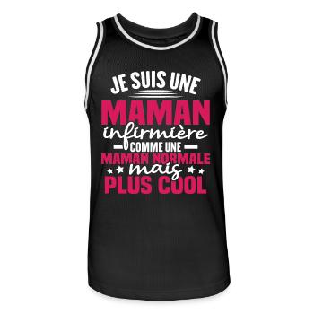 Je suis une maman infirmière - Maillot de basket Homme - noir/blanc - Devant - AI Model Male 185 dark (185cm)