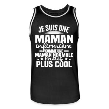 Je suis une maman infirmière - Maillot de basket Homme - noir/blanc - Devant - AI Model Male 185 dark (185cm)