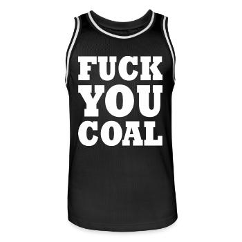 Fuck you coal - Maillot de basket Homme - noir/blanc - Devant - AI Model Male 185 dark (185cm)