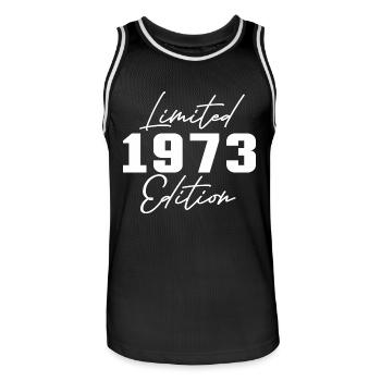 50th Birthday Men Women Anniversary 50 Years Old - Men's Basketball Jersey - black/white - Front - AI Model Male 185 dark (185cm)