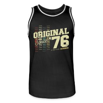 1976 Jahrgang Vintage Retro Geburtstag Geschenk - Männer Basketball-Trikot - Schwarz/Weiß - Vorne - AI Model Male 185 dark (185cm)