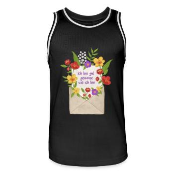 Message de lettre d’amour à moi-même - Maillot de basket Homme - noir/blanc - Devant - AI Model Male 185 dark (185cm)