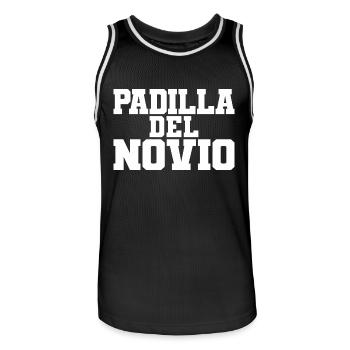 Padilla del Novio Groom's Gang Wedding Gift - Men's Basketball Jersey - black/white - Front - AI Model Male 185 dark (185cm)