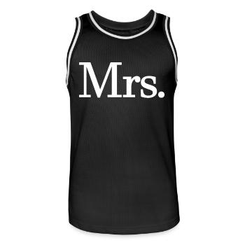 Mrs. Matching Couple Engagement Wedding Honeymoon - Men's Basketball Jersey - black/white - Front - AI Model Male 185 dark (185cm)