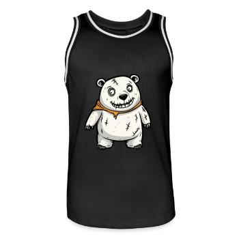 Polar Bear Halloween Funny Zombie - Men's Basketball Jersey - black/white - Front - AI Model Male 185 dark (185cm)