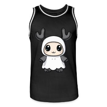 Orignal Halloween Drôle Fantôme - Maillot de basket Homme - noir/blanc - Devant - AI Model Male 185 dark (185cm)