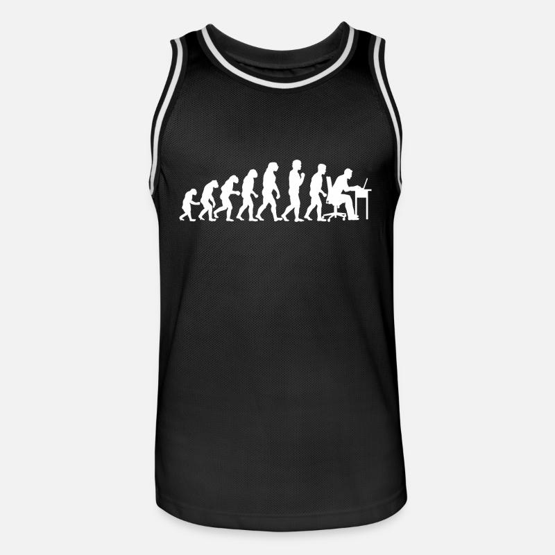 Evolution Computertechniker Nerd Programmierung - Männer Basketball-Trikot - Schwarz/Weiß