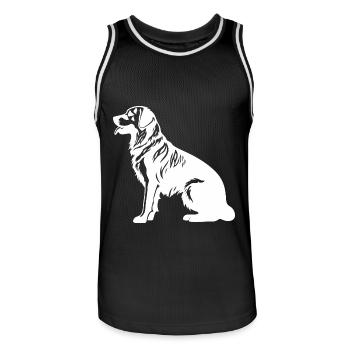 Golden Retriever Dog Silhouette - Men's Basketball Jersey - black/white - Front - AI Model Male 185 dark (185cm)
