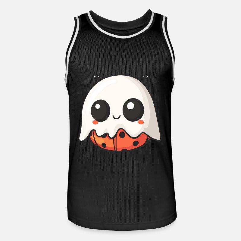 Ladybug Halloween Comic Ghost - Men's Basketball Jersey - black/white
