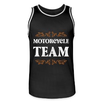 Motorcycle Crew - Männer Basketball-Trikot - Schwarz/Weiß - Vorne - AI Model Male 185 dark (185cm)