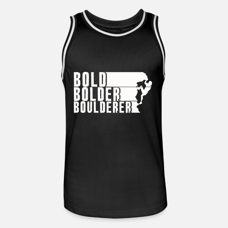 Bold Bolder Boulderer Boulder Bouldern - Männer Basketball-Trikot - Schwarz/Weiß