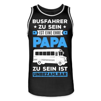 Busfahrer Papa Unbezahlbar - Männer Basketball-Trikot - Schwarz/Weiß - Vorne - AI Model Male 185 dark (185cm)