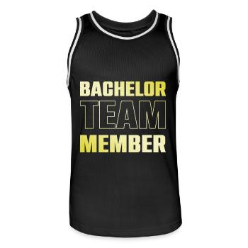 Bachelor Team - Männer Basketball-Trikot - Schwarz/Weiß - Vorne - AI Model Male 185 dark (185cm)