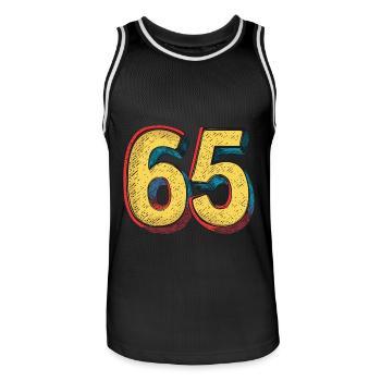 65 Nombre Coloré - Maillot de basket Homme - noir/blanc - Devant - AI Model Male 185 dark (185cm)