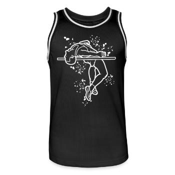 High Jumper Watercolor High Jump - Men's Basketball Jersey - black/white - Front - AI Model Male 185 dark (185cm)