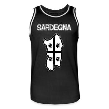Sardinien - Männer Basketball-Trikot - Schwarz/Weiß - Vorne - AI Model Male 185 dark (185cm)