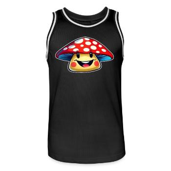 Drôle de petit champignon - Maillot de basket Homme - noir/blanc - Devant - AI Model Male 185 dark (185cm)