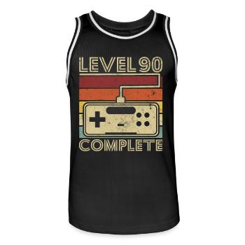 Level 90 complete Gift 90 years Birthday - Men's Basketball Jersey - black/white - Front - AI Model Male 185 dark (185cm)