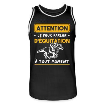 Ich kann jederzeit über das Reiten sprechen - Männer Basketball-Trikot - Schwarz/Weiß - Vorne - AI Model Male 185 dark (185cm)