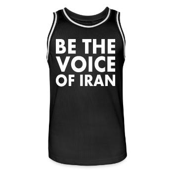 Be the voice of iran - Men's Basketball Jersey - black/white - Front - AI Model Male 185 dark (185cm)