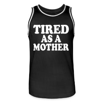 Tired as a mother - Männer Basketball-Trikot - Schwarz/Weiß - Vorne - AI Model Male 185 dark (185cm)