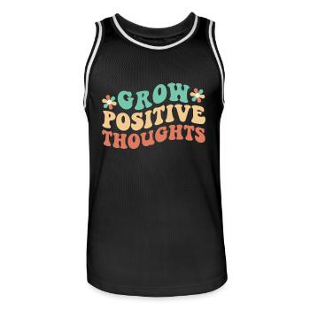Positive Gedanken entwickeln - Männer Basketball-Trikot - Schwarz/Weiß - Vorne - AI Model Male 185 dark (185cm)