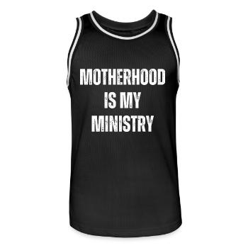 La maternité est mon ministère - Maillot de basket Homme - noir/blanc - Devant - AI Model Male 185 dark (185cm)