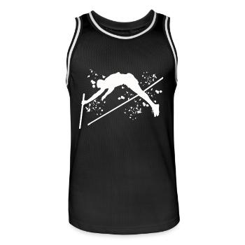 Pole Vaulter Kids Pole Vault - Men's Basketball Jersey - black/white - Front - AI Model Male 185 dark (185cm)