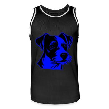 Jack Russel Terrier Hund Porträt - Männer Basketball-Trikot - Schwarz/Weiß - Vorne - AI Model Male 185 dark (185cm)