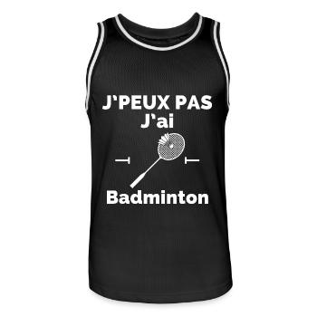 Ich kann nicht Badminton haben - Männer Basketball-Trikot - Schwarz/Weiß - Vorne - AI Model Male 185 dark (185cm)