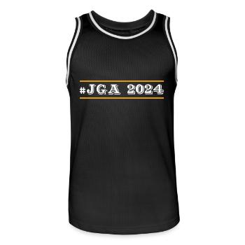 Jga 2024 - Men's Basketball Jersey - black/white - Front - AI Model Male 185 dark (185cm)