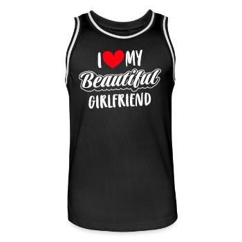 Couples Love Heart Friend Gift Idea Relationship - Men's Basketball Jersey - black/white - Front - AI Model Male 185 dark (185cm)