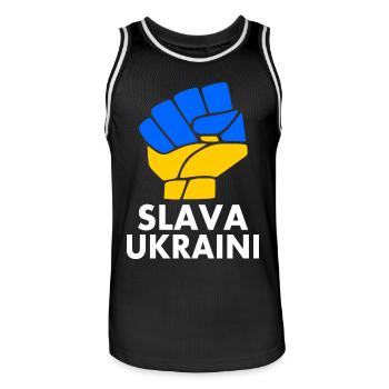 Slava ukraini - Männer Basketball-Trikot - Schwarz/Weiß - Vorne - AI Model Male 185 dark (185cm)