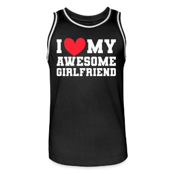 Paare Liebe Herz Freund Geschenkidee Beziehung - Männer Basketball-Trikot - Schwarz/Weiß - Vorne - AI Model Male 185 dark (185cm)
