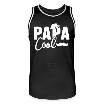 Papa cool personnalisés - Maillot de basket Homme - noir/blanc - Devant - AI Model Male 185 dark (185cm)
