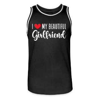 Paare Liebe Herz Freund Geschenkidee Beziehung - Männer Basketball-Trikot - Schwarz/Weiß - Vorne - AI Model Male 185 dark (185cm)