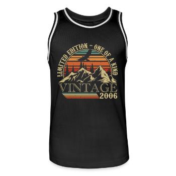 2006 Vintage Retro Geschenk zum Jahrestag 2006 - Männer Basketball-Trikot - Schwarz/Weiß - Vorne - AI Model Male 185 dark (185cm)