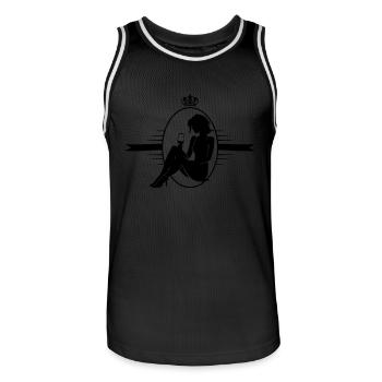 Silhouette de femme célébrant la consommation de bouteille - Maillot de basket Homme - noir/blanc - Devant - AI Model Male 185 dark (185cm)
