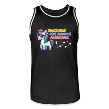 Licorne Cool Lunettes De Soleil Licornes Cartoon Comic - Maillot de basket Homme - noir/blanc - Devant - AI Model Male 185 dark (185cm)
