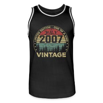 Cadeau D'anniversaire Juillet 2007 Vintage 2007 - Maillot de basket Homme - noir/blanc - Devant - AI Model Male 185 dark (185cm)